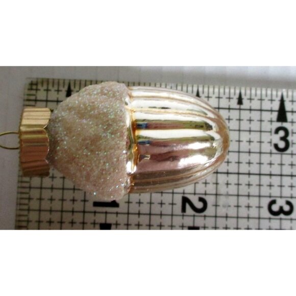 8 Vintage Martha Stewart Acorn Glass Christmas Ornaments with Glittered Caps - Picture 4 of 5